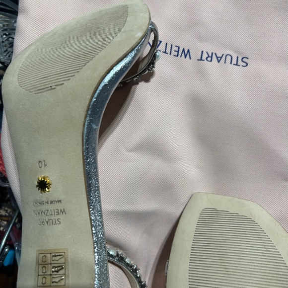 NWT Stuart Weitzman Silver Women's Heels - Picture 7 of 7